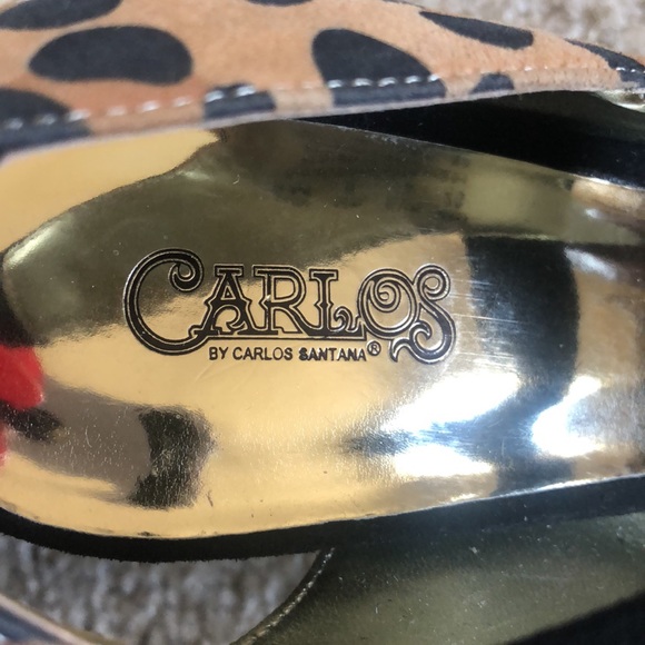 NWB Carlos Santana Cosette Leopard/Black Stiletto Heels 8M - Picture 8 of 15